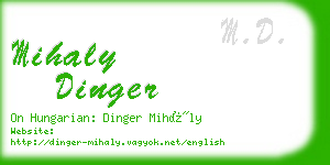 mihaly dinger business card